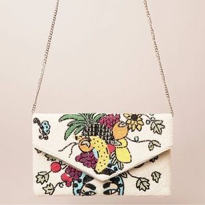 Seed Bead Fruit Rectangle Crossbody Bag